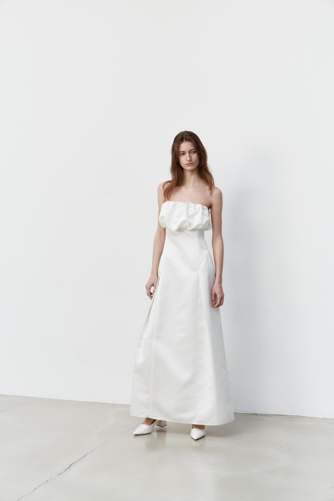 CLOUD TUBE TOP DRESS / WHITE