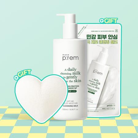 이런 상품 어때요? [하트곤약 기획] 대용량 세이프 미 릴리프 모이스처 클렌징 밀크 500ml+리필100ml