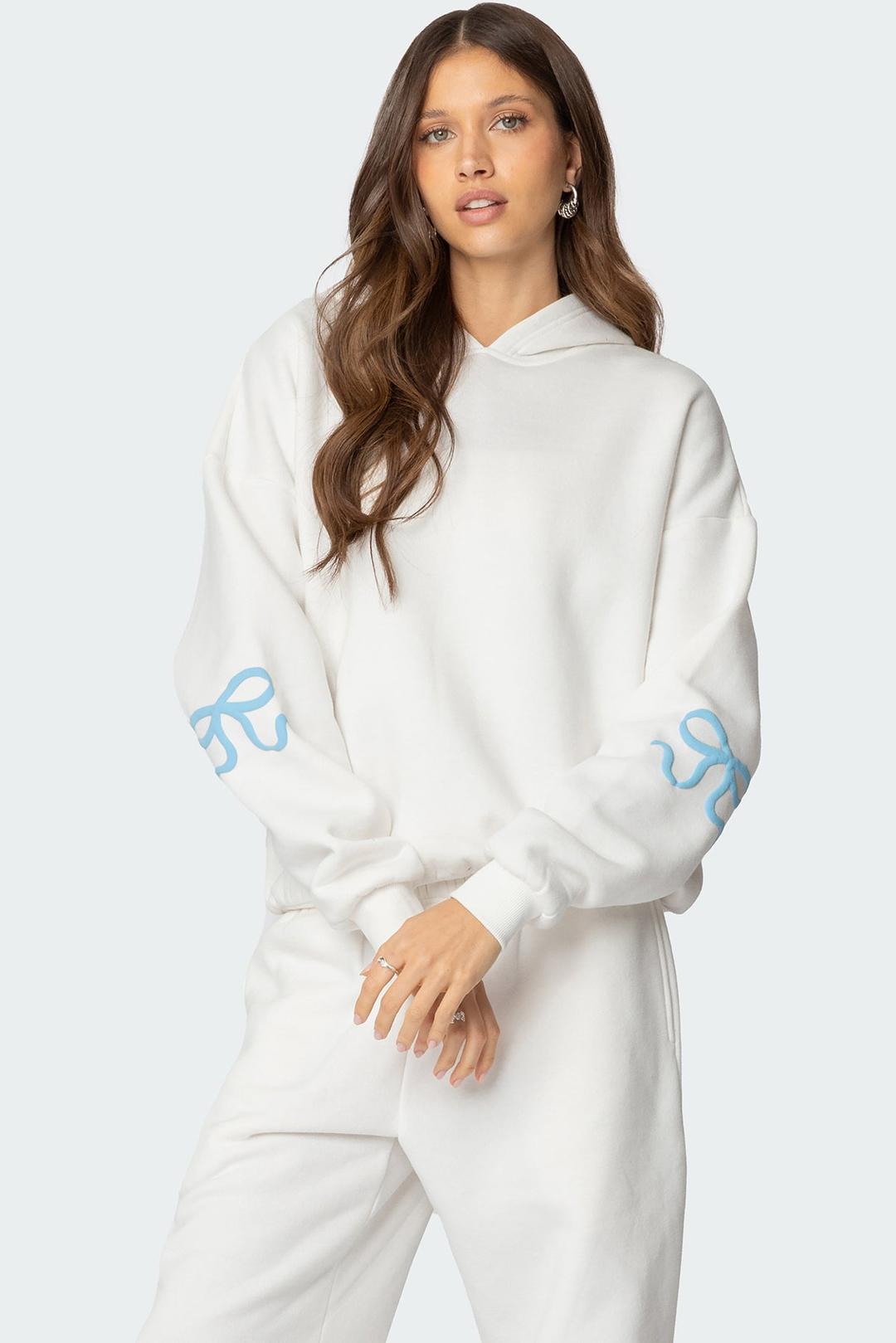 Bonney Bow Detail Hoodie - CREAM / XS
