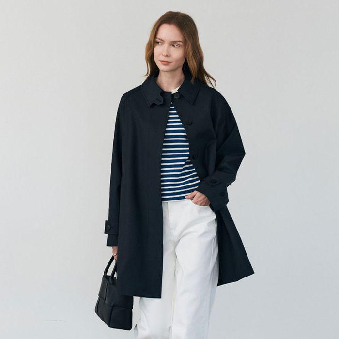 [당일출고] 하프 트렌치 코트_네이비