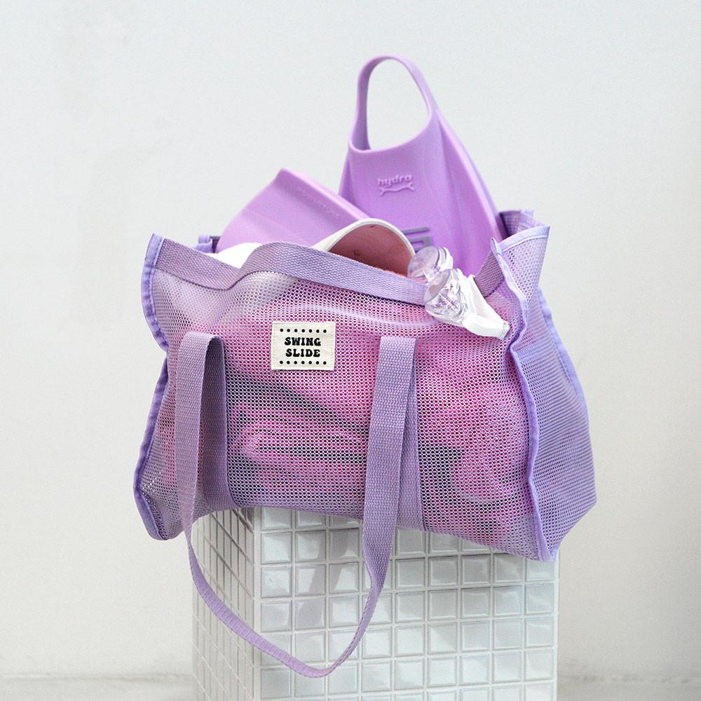 [수영가방] 사각 매쉬 비치백 스윔 망사가방 수영장 쇼퍼백