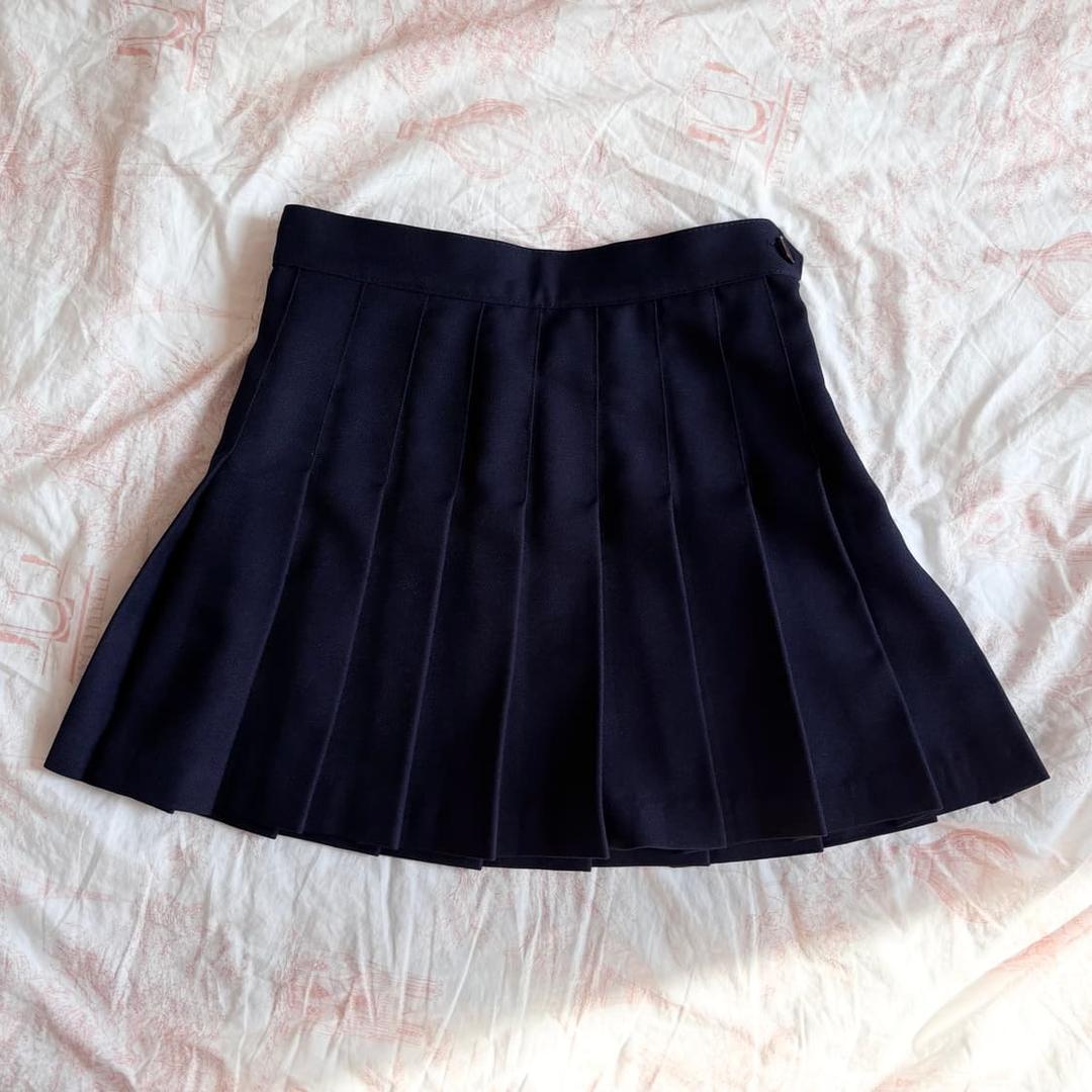 아메리칸어패럴 네이비 테니스 스커트 빈티지 플리츠 스쿨룩 미니 스커트 | 후루츠패밀리