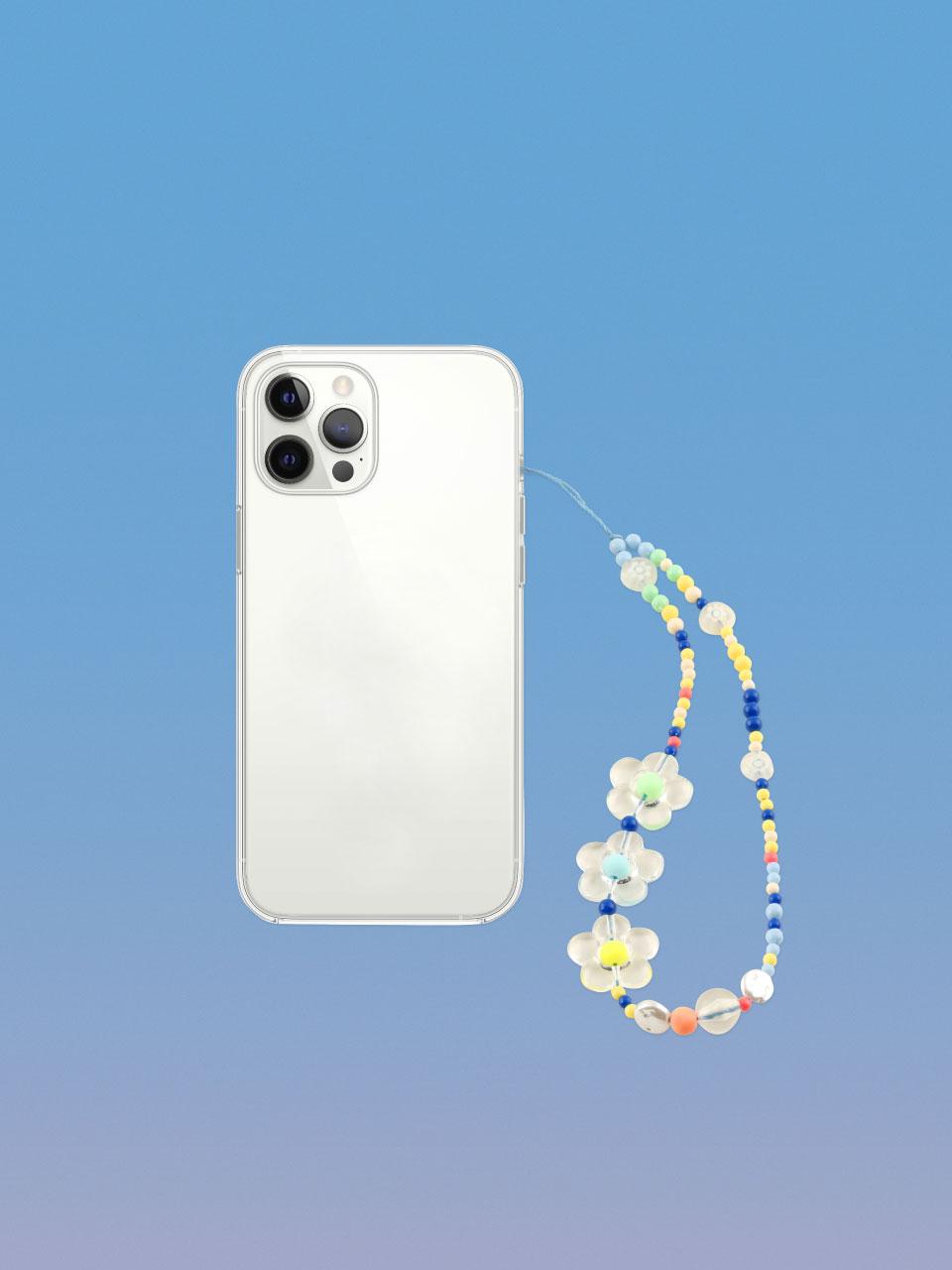 Flower Phone Strap blue