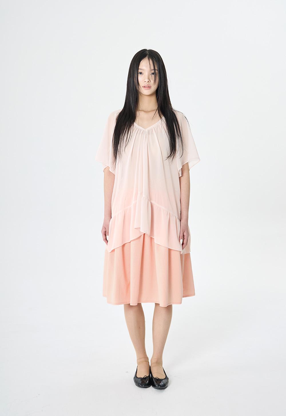 [BR] veil blouse in nude