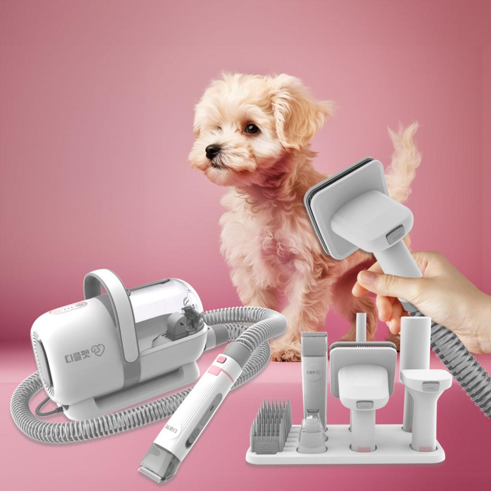 [디클펫] 7in1 진공 흡입 미용기 강아지 고양이 무선 바리깡 애견 클리퍼 트리머 브러쉬