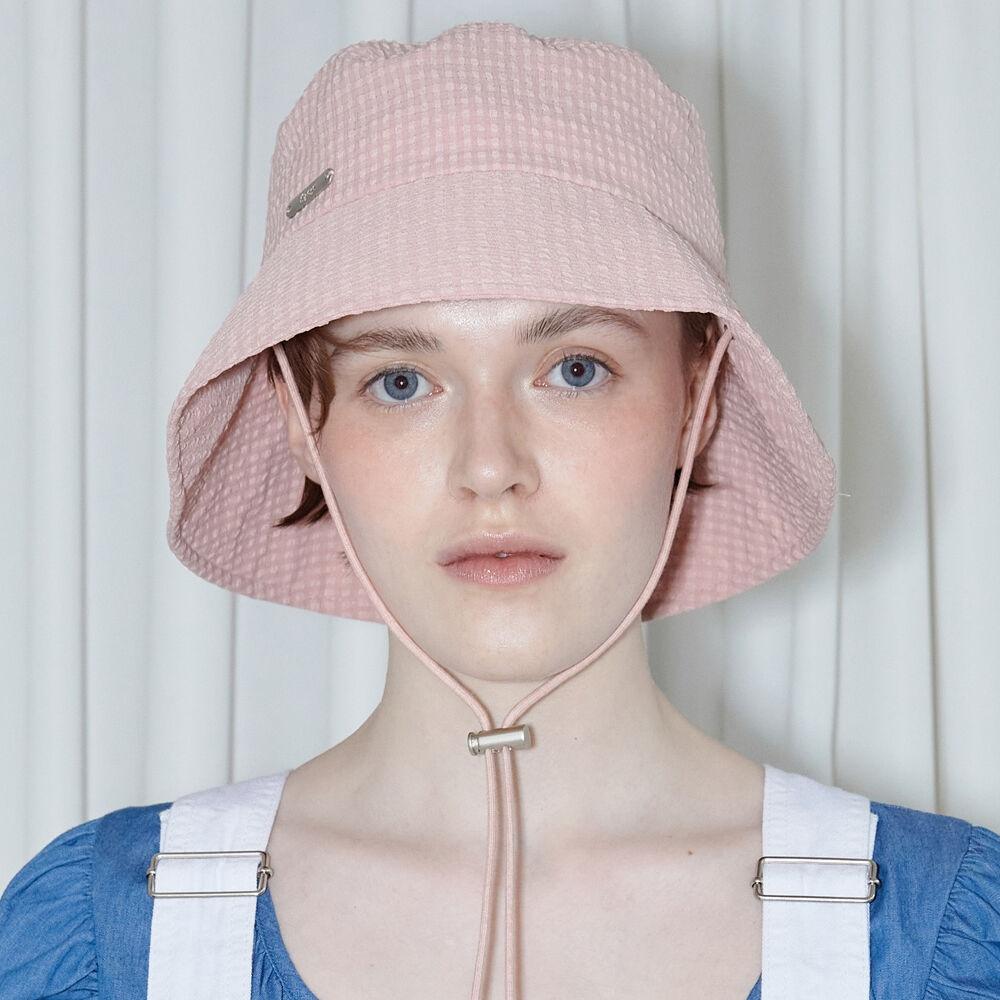 Gingham Check Bucket Hat (Pink)
