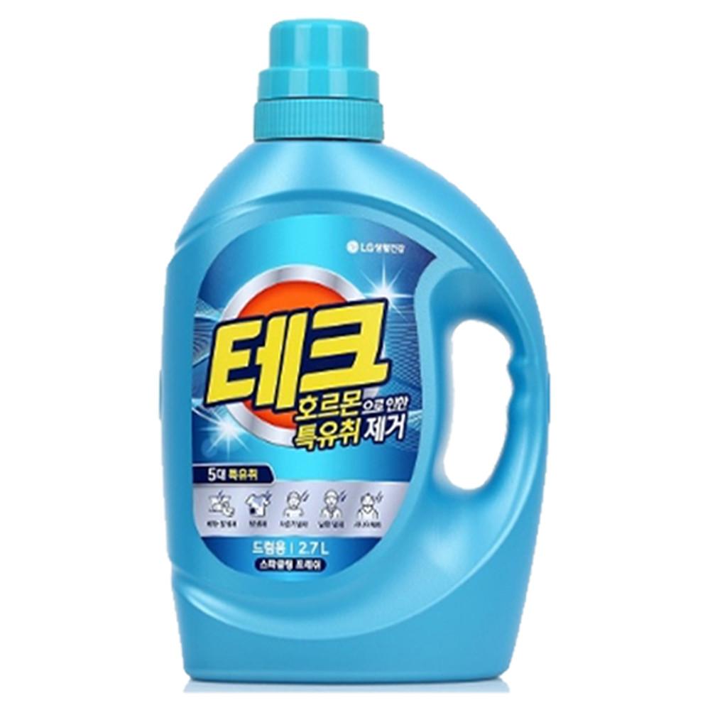 LG생활건강 테크 호르몬 특유취 제거 액체세제 드럼용 용기 2.7L