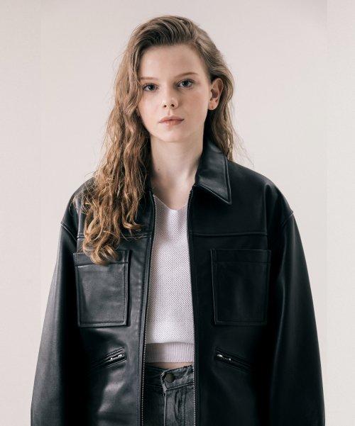 양가죽 포켓 라이더 자켓