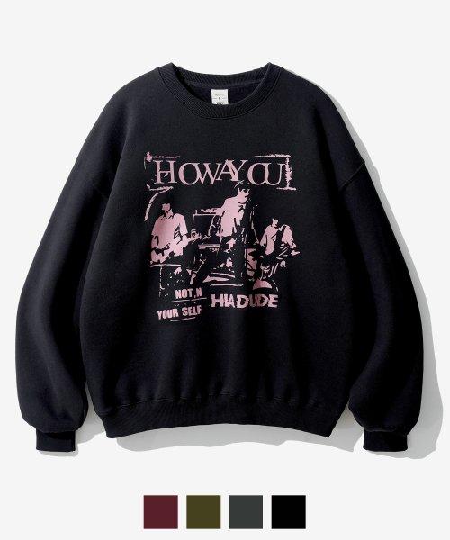 하와유 락스타 맨투맨 블랙 JDMT1435