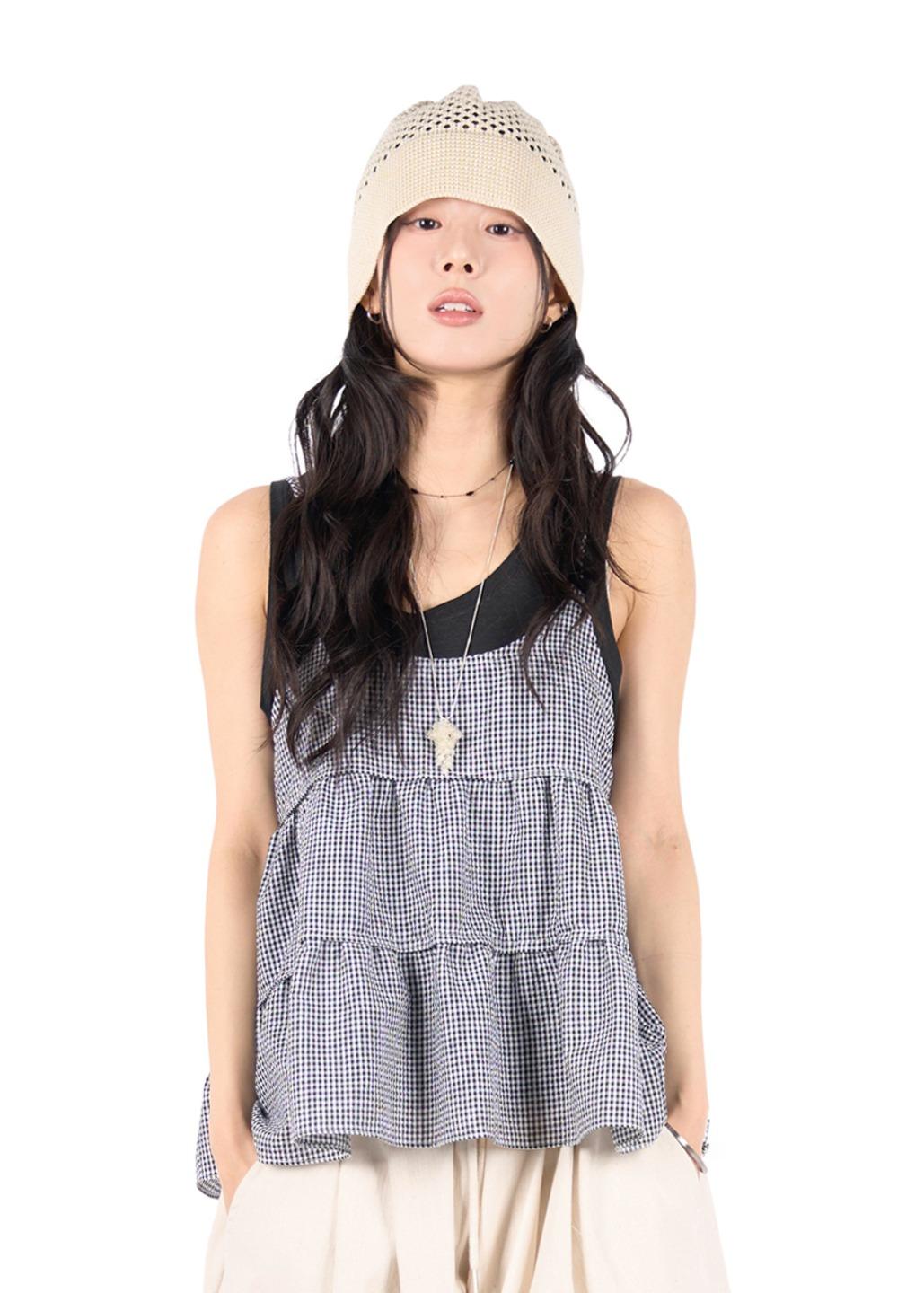 릿킴 CANCAN CHECK BLOUSE