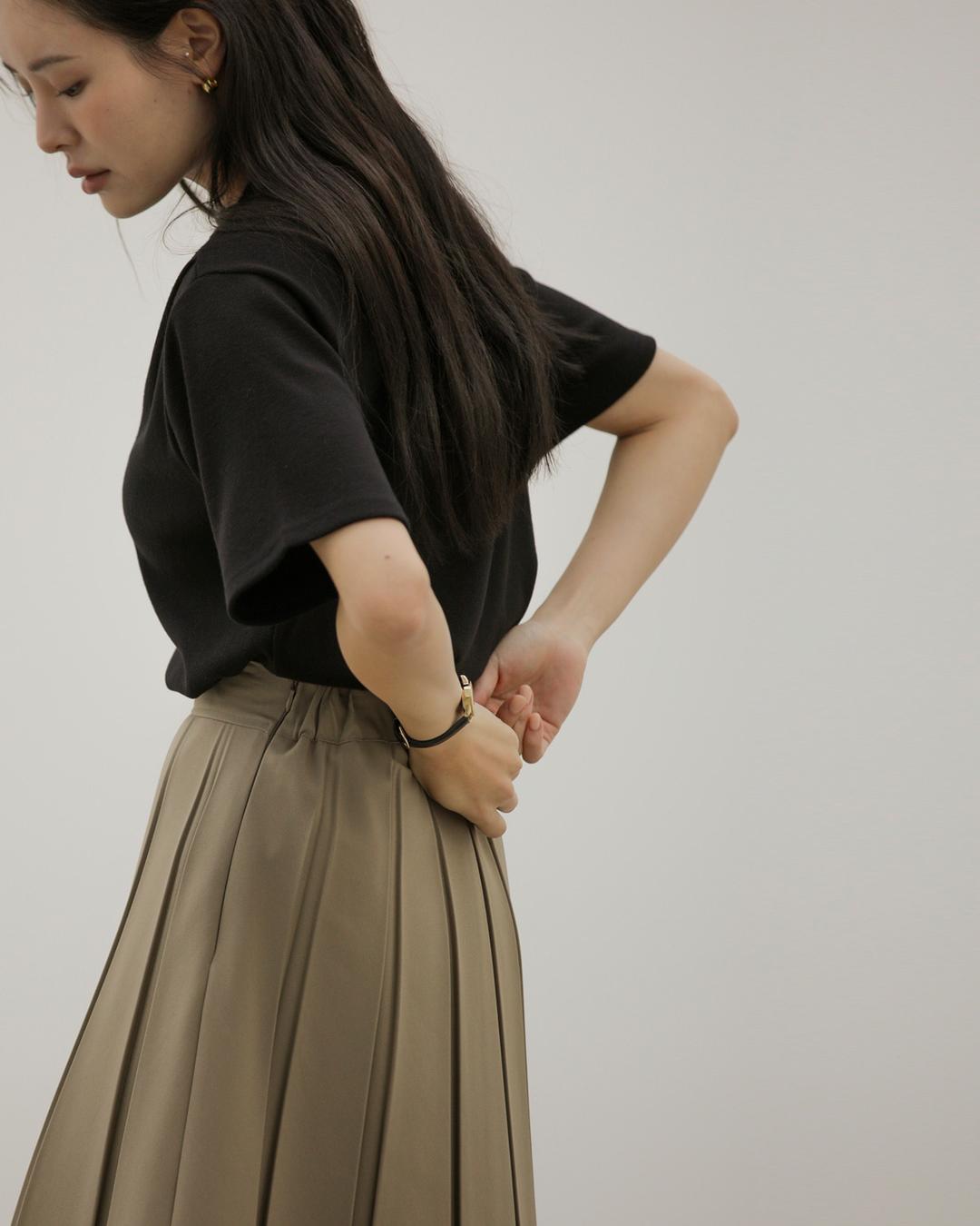 플리츠 롱 스커트 M49