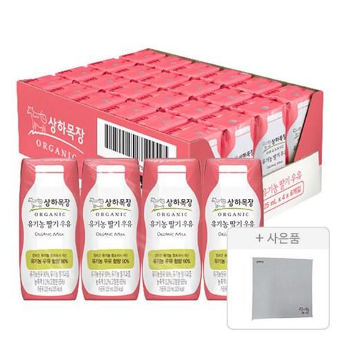 상하목장 유기농 딸기우유 125ml 24개 + 증정 (상하목장 아이스크림 디저트 매트1개) - 딸기/초코/커피/바나나우유 | 쿠팡