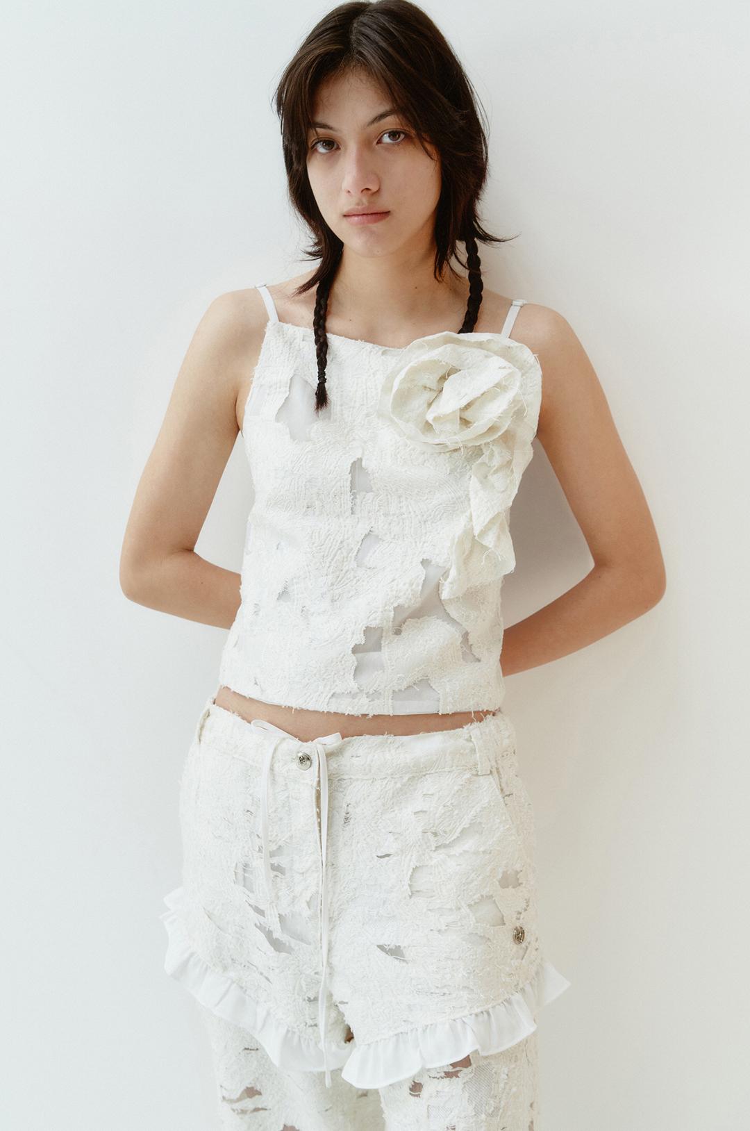 [Restock]  G_CORSAGE VINTAGE JACQUARD TOP / IVORY