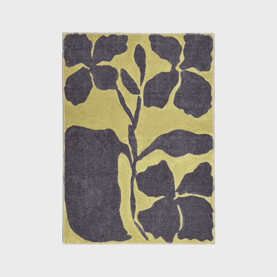 Art collection_Antique flores rug charcoal