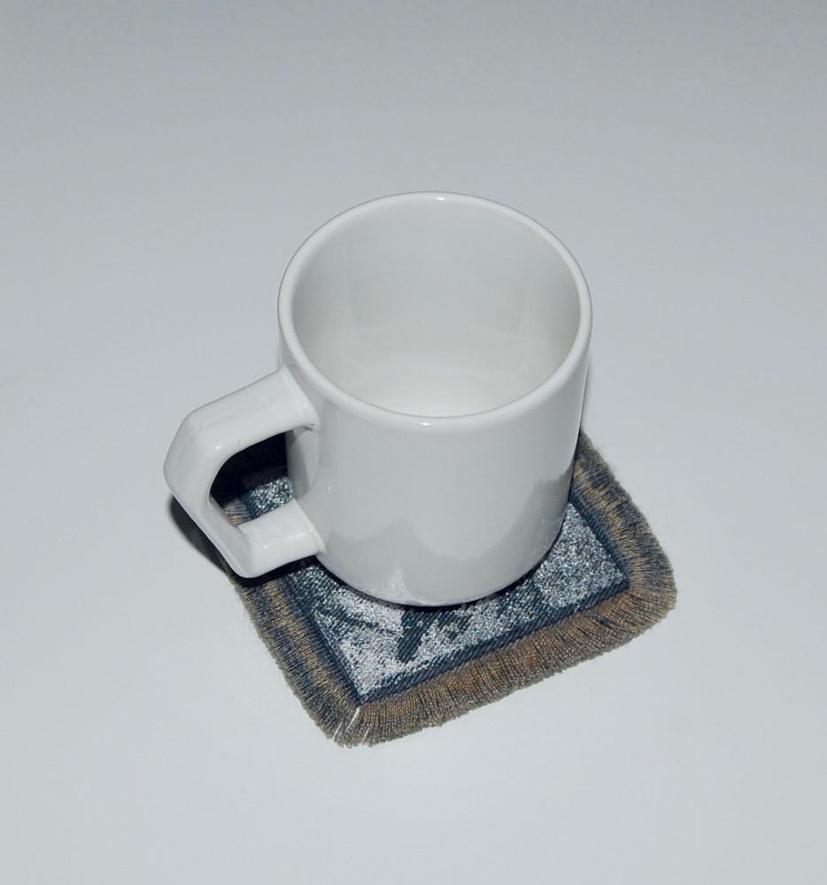 [시스퓨엘] Metallic Silver Denim Coaster (blue) 티코스터