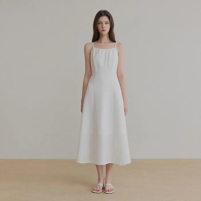 플브 슬리브리스 롱 원피스