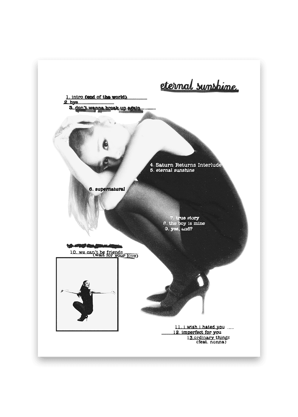 eternal sunshine tracklist poster (us exclusive) - Ariana Grande | Shop