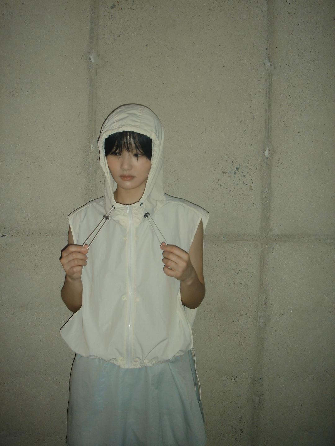(UNISEX) to hood vest zip