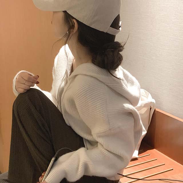 어베러데이 (주문폭주/누적500장🤍) 포이닝 니트 후드가디건 - 2C