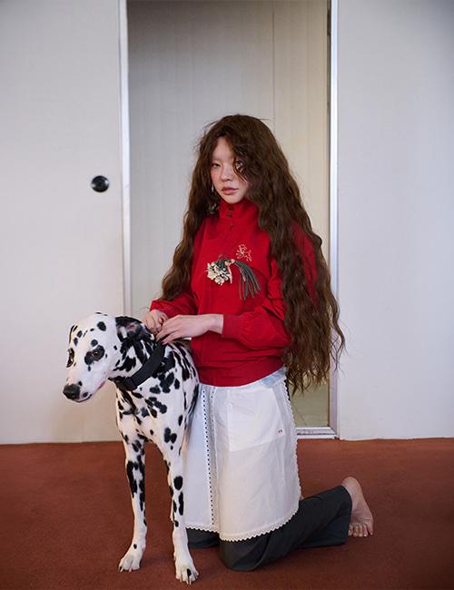 sheep needlepoint bomber jacket