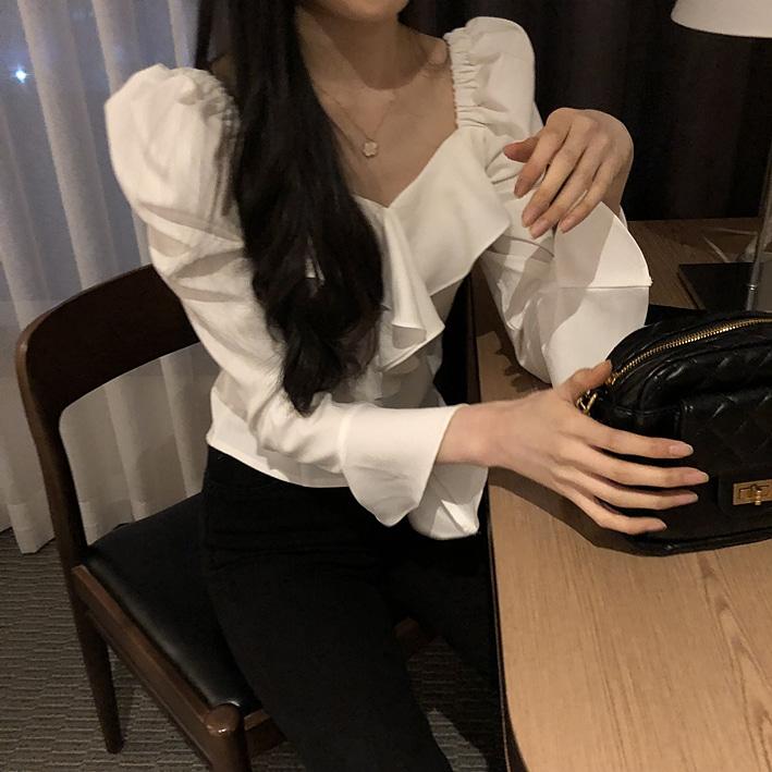 slim puff blouse (2color)