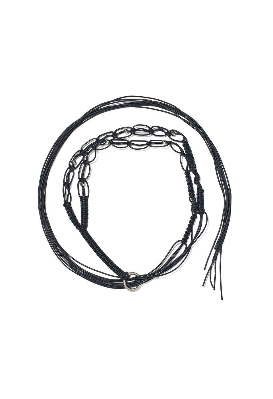 BRAIDED STRAP BELT, BLACK
