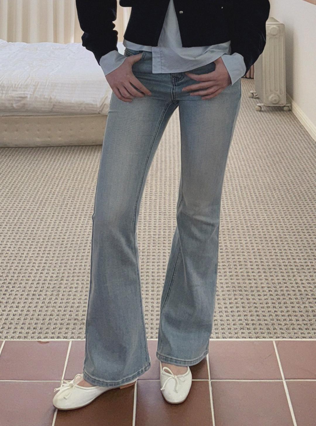 키샤 빈티지 워싱 부츠컷 데님 팬츠