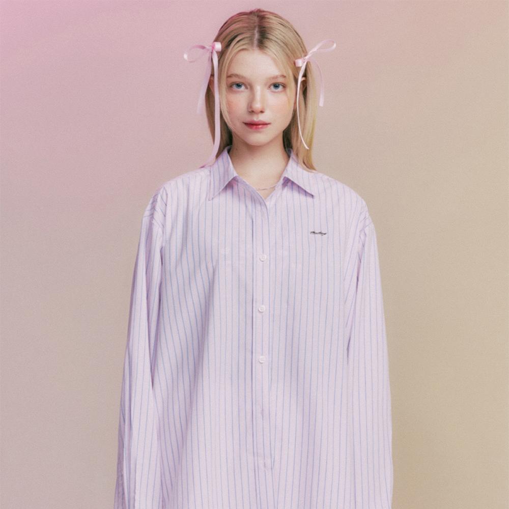 MF FAIRY LOOSE STRIPE SHIRTS-PINK