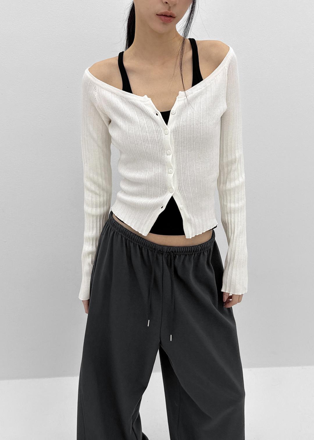 [MADE] 모모리 골지 와이드 유넥 니트 가디건