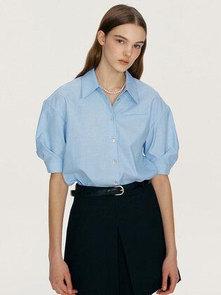 KAHALA Puff short sleeve shirt (Baby blue)