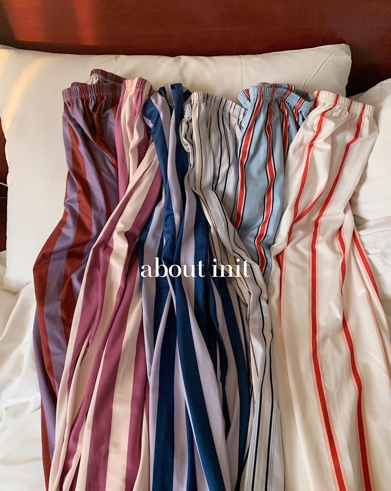 파자마파티잠옷 빅사이즈여성잠옷 커플 스트라이프잠옷바지