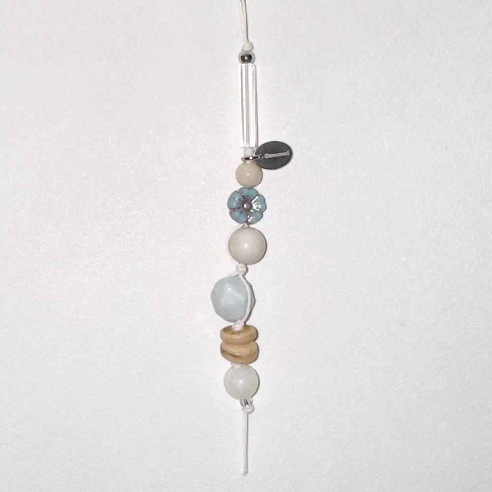 오무무 ocean blue beads keyring 오션 블루 원석 비즈 매듭 키링