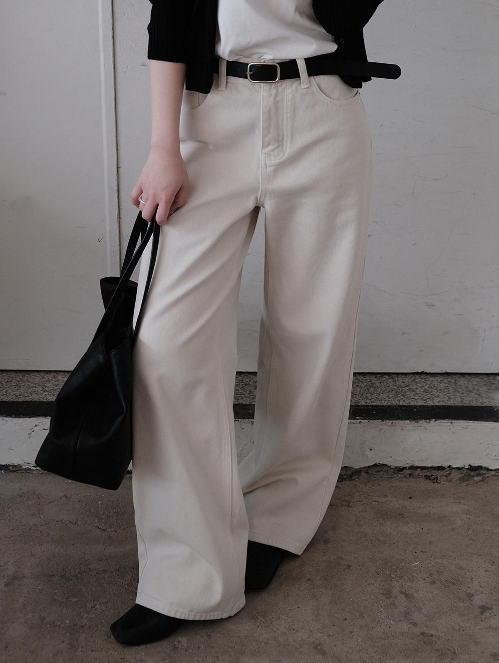 슬로우앤드 [🌈코디포인트] made. 어퍼 컬러웨이 와이드 워싱데님팬츠 (+베이직/롱ver) - 3 size