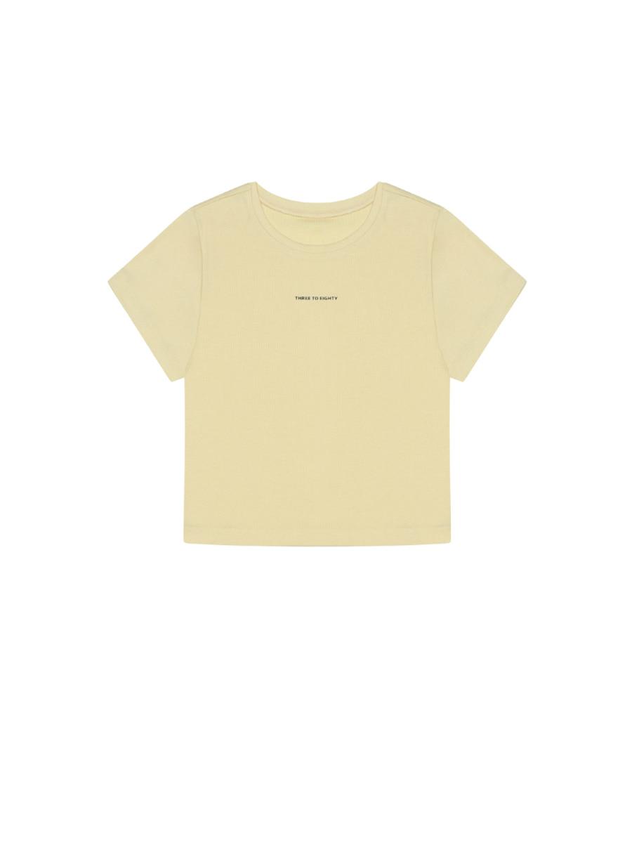 Basic Logo Crop T-Shirt (Yellow)