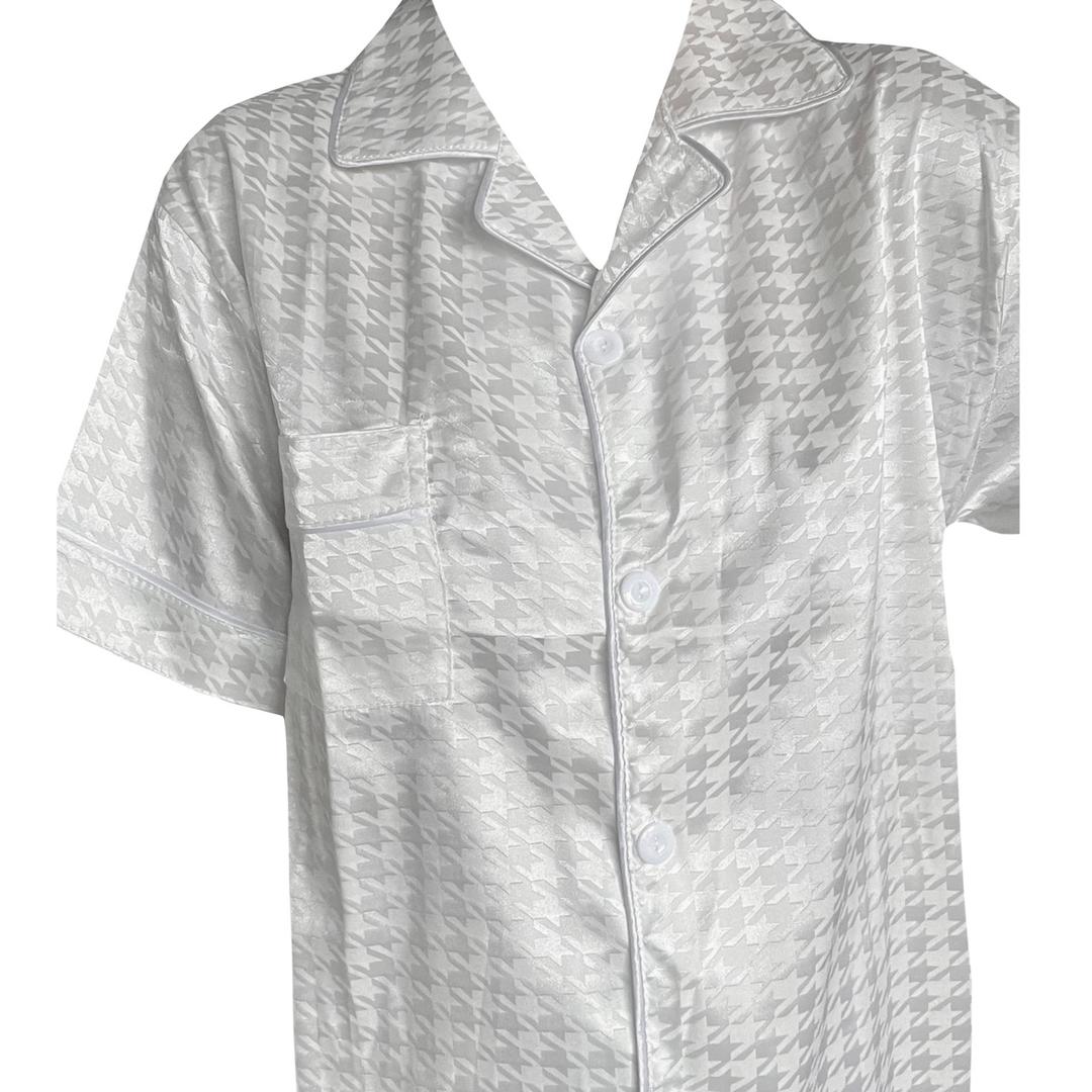 Silk hound check pajama