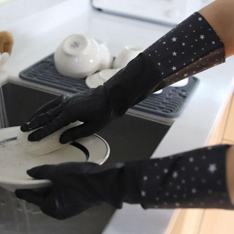 블랙고무장갑(스타패턴)