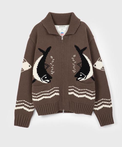 LAMBSWOOL COWICHAN CARDIGAN (BROWN)