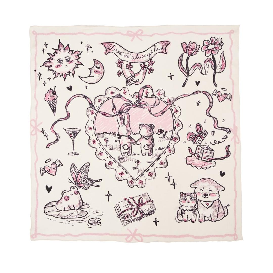 Valentine Silk Scarf - Pink