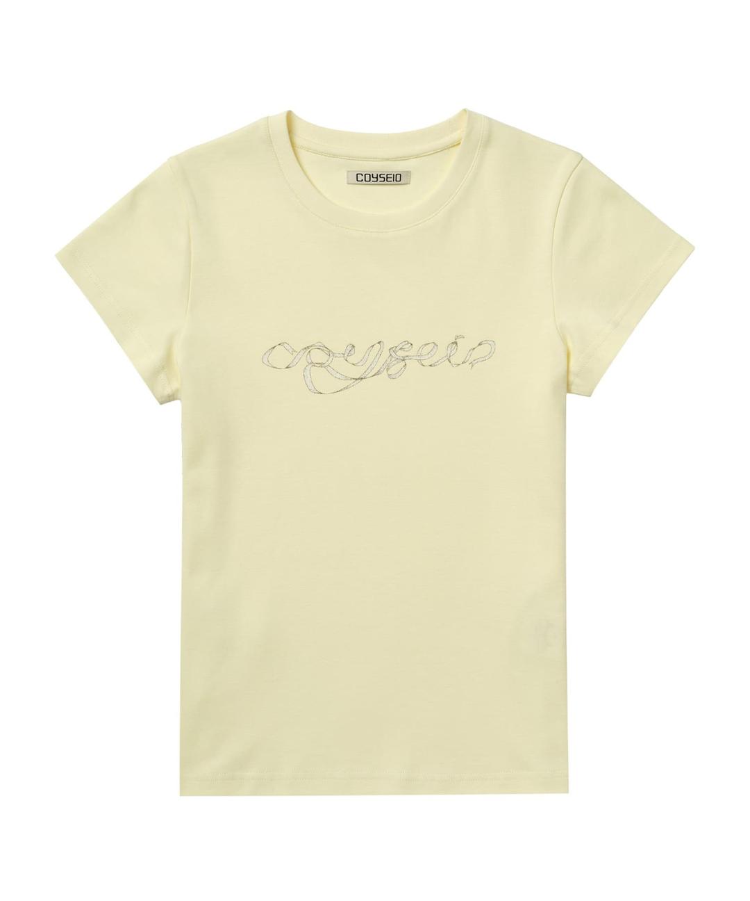 RIBBON SIDE STRAP T SHIRTS YELLOW