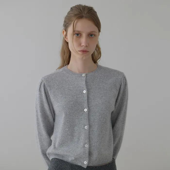 marion raccoon cardigan_light gray
