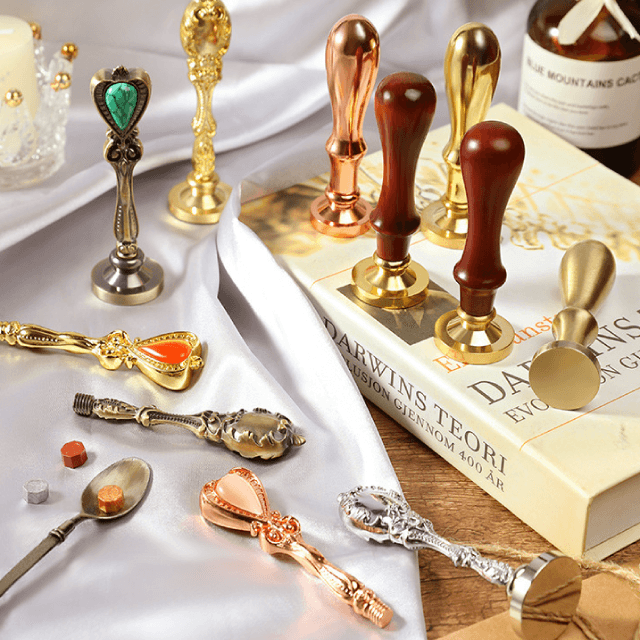 [스탬프 손잡이] 실링왁스 스탬프 도장 인장 손잡이 세트 모음 zip