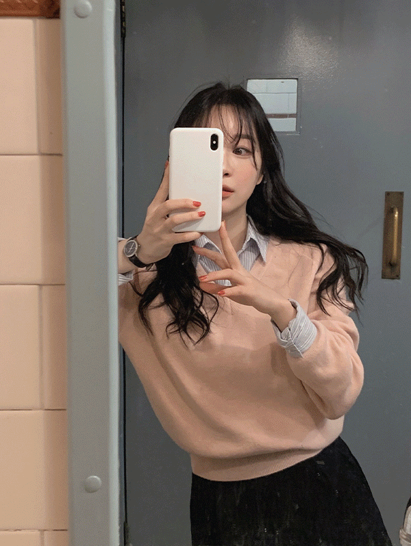 [5천장돌파] #SLOWMADE. 덴스 탄탄핏 브이넥니트 - 4 color