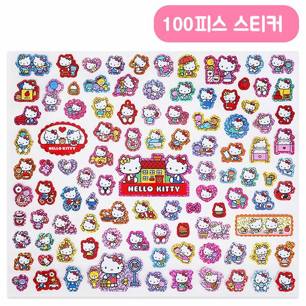 헬로키티 100피스 홀로그램 스티커
