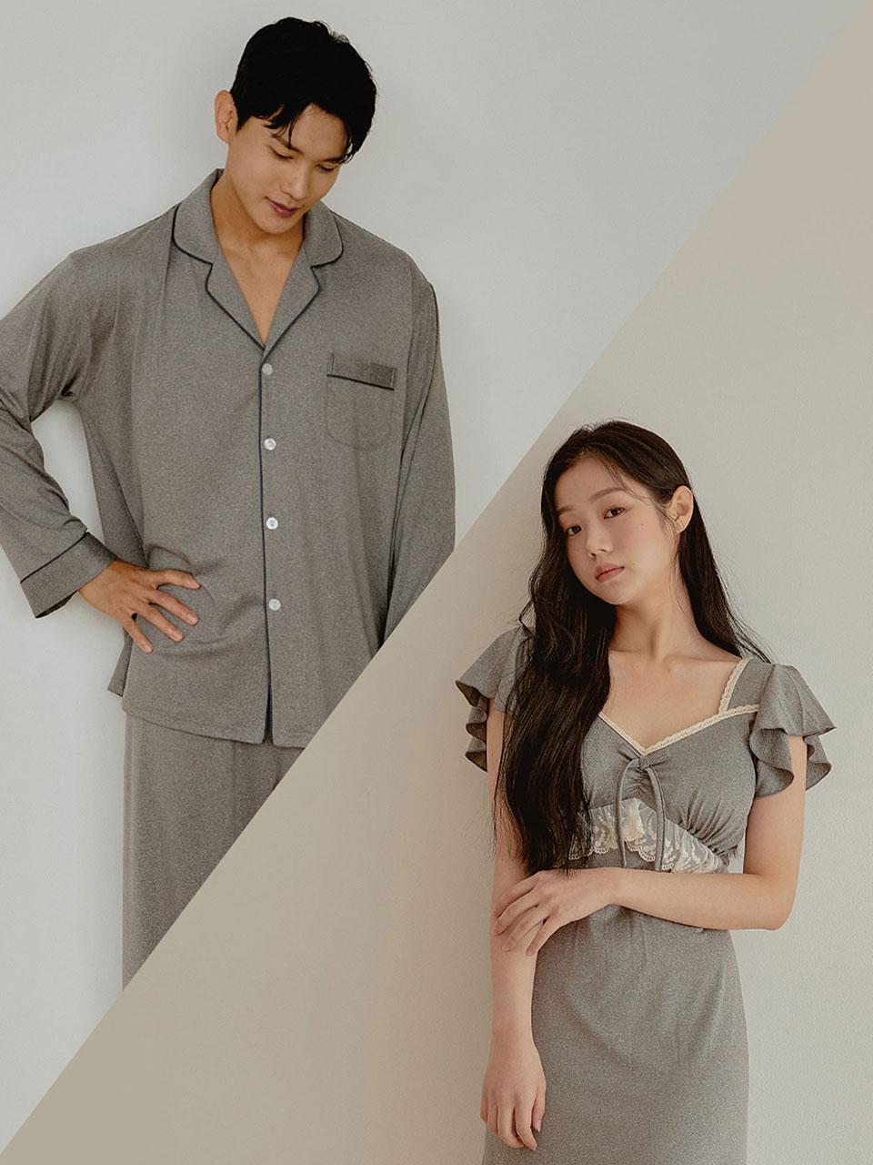 커플 붐베이 카치온스판 원피스(캡소매캡내장) 22-06453