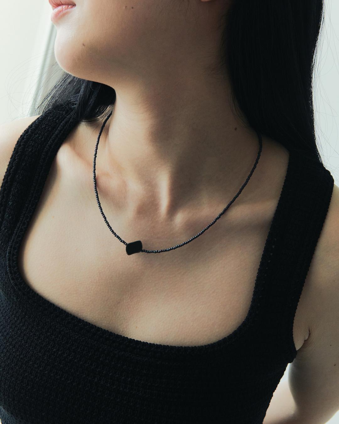 black stone necklace