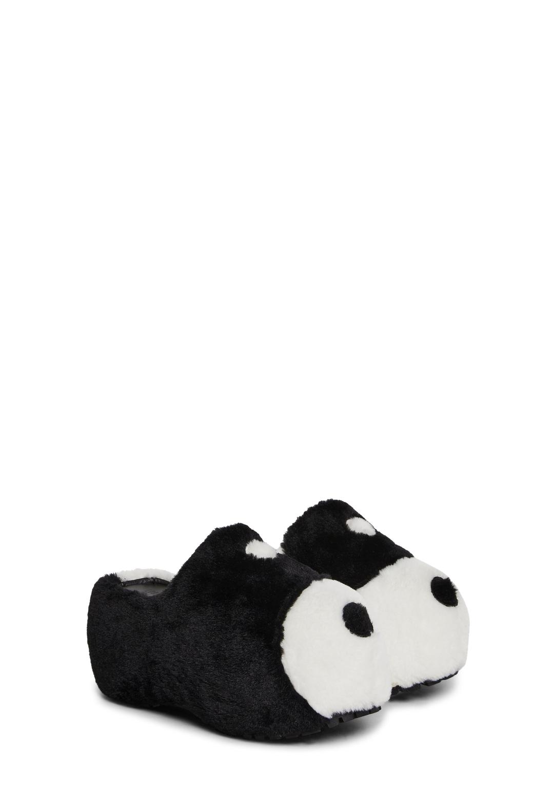 Zen Feels Faux Fur Clogs - BLK/WHT / US 5