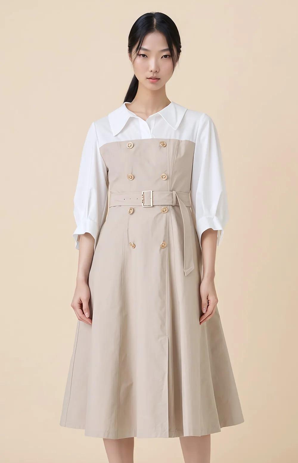 아로하 배색 원피스