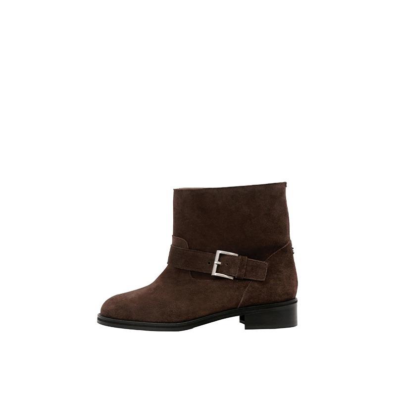 shorty buckle boots - suede choco