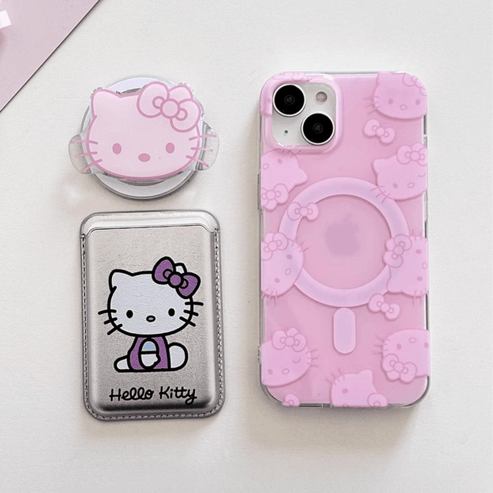 핑크 키티 러블리 아이폰 맥세이프 카드지갑 그립톡