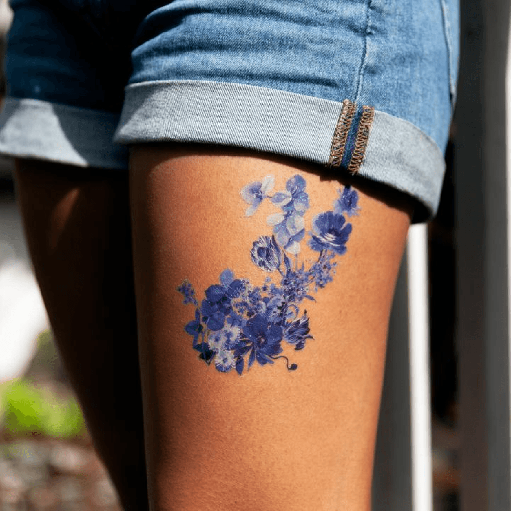 Blue Florals 타투스티커 세트